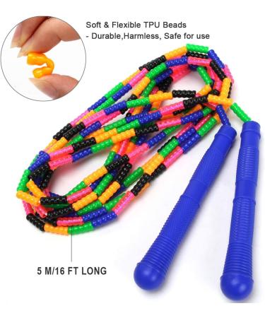16 FT Coolrunner Double Dutch Jump Rope Set - Soft Beaded Skipping Rope for Kids & Adults - Plastic Segmented Jump Rope - Blue (2 Pack) - Buy Online on GoSupps.com