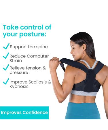 Vive Posture Corrector - Adjustable Upper Back Brace for Kyphosis Neck & Shoulder Pain Relief - Universal Clavicle Support for Men & Women - Buy Online on GoSupps.com