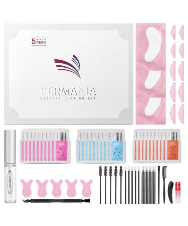 PERMANIA Eyelash Perm Kit, Fast Brow Lamination 2 in 1 Kit, C Curling Wave Suitable for Salon & DIY Lash Perming at Home b-bagged
