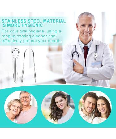 Stainless Steel Tongue Cleaner Set - 4 Piece Tongue Scraper for Bad Breath Relief | Ideal Hygiene Product for Men & Women - Buy Online on GoSupps.com