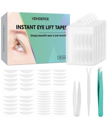 Vemoerce Eyelid Tape 400 Count Eyelid Lifter Strips Double Eyelid Tape for Heavy Hooded Droopy Lids for Dramatic Lift - Instant Eye Lift Without Surgery Perfect for Uneven Mono-Eyelids