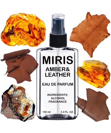 MIRIS Amber & Leather Unisex For Women and Men Eau de Parfum | 3.4 Fl Oz / 100 ml Amber & Leather Impression