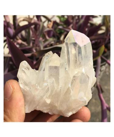Natural Crystal Rough Beautiful White Flame Aura Quartz Crystal Cluster Specimen