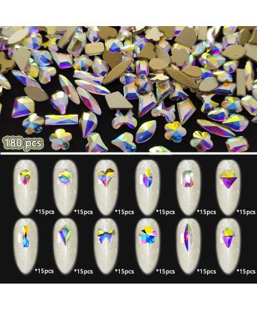 180+1728 Pcs AB Crystal Nail Rhinestones | Flatback Rhinestones for Nails, Art, Clothes & Jewelry - Buy Online on GoSupps.com