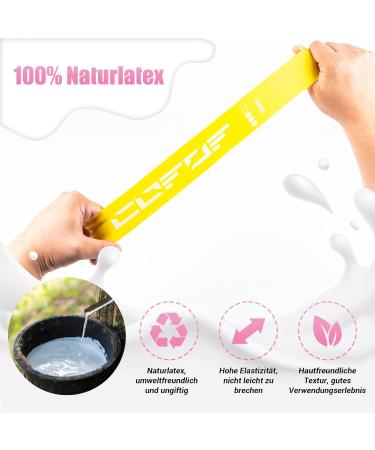 COFOF Fitness Band Set - 5 Latex Resistance Bands for Yoga Pilates & Strength Training | German Instructions & Carry Bag - Buy Online on GoSupps.com