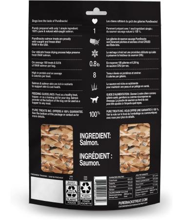 PureSnacks Freeze Dried Salmon Dog Treats 3.5oz | 100g Made in USA Pink (2PS100SM) - Buy Online on GoSupps.com