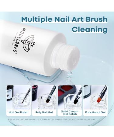 Modelones Poly Nail Gel Kit 120ml - Slip Solution Set with Dual-Ended Nail Brush | Anti-Stick, Non-Odor, Healthy Manicure - Buy Online on GoSupps.com