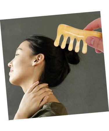 Fomiyes 2-Pack Resin Stone Massage Comb | Gua Sha Scalp & Face Massage | Chinese Beesenwachsharz for Holistic Wellness - Buy Online on GoSupps.com