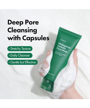 TOSOWOONG Madagascar Centella Face Wash Mochi Whip with Capsules for Blackheads Clogged Pores Excess Sebum Troubled Skin Calming with 9 Cica Complex Korean Skincare 100 ml / 3.38 fl. oz. - Buy Online on GoSupps.com