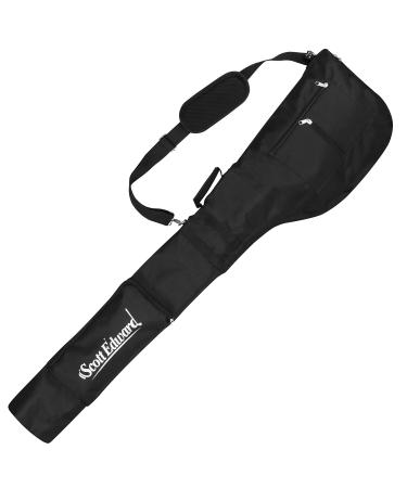 Scott Edward Foldable Golf Club Carry Bag Portable Sunday Pencil Bag Lightweight Waterproof Training Case Holds 7-12 Clubs Black - Buy Online on GoSupps.com