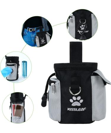 Kissleaf Dog Treats for Training | Pet Training Clicker & Fecal Bag Dispenser | Snack Bags in Black/Gray - International Shipping Available - Buy Online on GoSupps.com