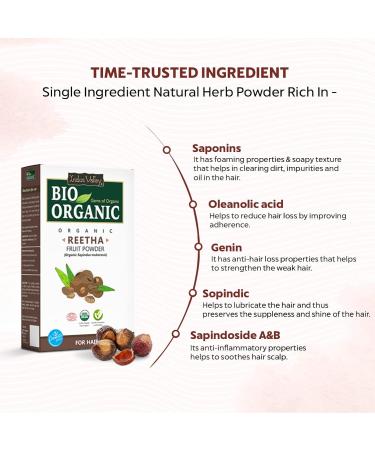 Buy Indus Valley Bio Organic Powder (Reetha) - Natural Hair Care & Eco-Friendly | International Shipping Available - Buy Online on GoSupps.com