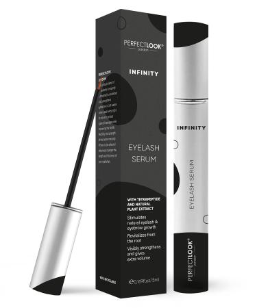 Perfect Look London Organic Eyelash Serum INFINITY Experience Rapid Lash Growth for Longer Fuller Thicker Lashes and Brows The Ultimate Enhancer for Natural Eye Lashes and Eyebrow 5ml