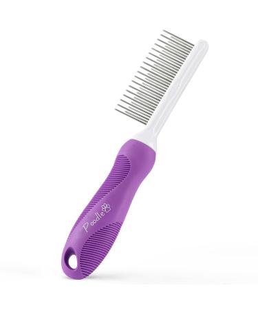 Detangling Pet Comb with Long & Short Stainless Steel Teeth for Removing Matted Fur, Knots & Tangles  Detangler Tool Accessories for Safe & Gentle DIY Dog & Cat Grooming (Grooming Comb)