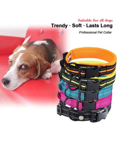 PETTOM Adjustable Nylon Dog Collar - Breathable Reflective XL Collar for Dogs (Orange) - Ideal for Comfort & Safety - Buy Online on GoSupps.com