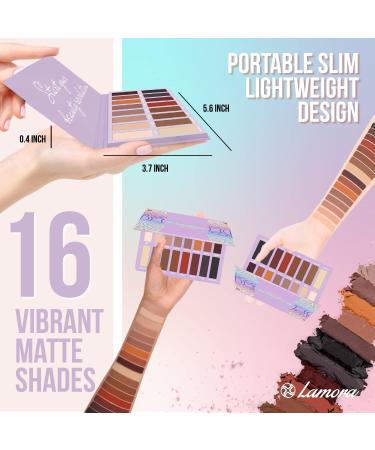 Best Pro Eyeshadow Palette Matte - 16 Highly Pigmented Vegan Shades for Warm Natural Smoky Eye Makeup - Buy Online on GoSupps.com