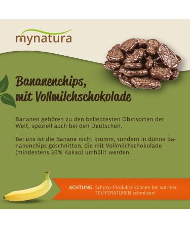  mynatura Mynatura Banana Flakes coated in whole milk chocolate | Chocolate | Banana | Snack | Topping | Candy | In a bag (3 x 1000 g) - Buy Online on GoSupps.com