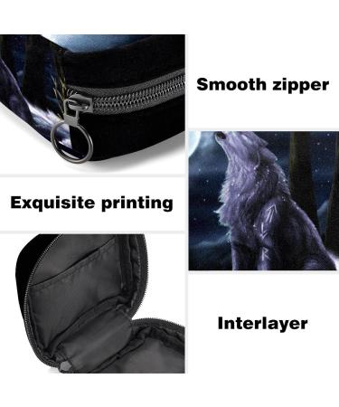 GIAPB Period Bag - Wolf Design Sanitary Napkin Storage Holder and Makeup Pouch - Buy Online on GoSupps.com