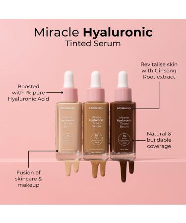 MCoBeauty Miracle Hyaluronic Tinted Serum - Hydration & Glow for Radiant Skin | Vegan Cruelty-Free | 3-4 Light/Medium - Buy Online on GoSupps.com