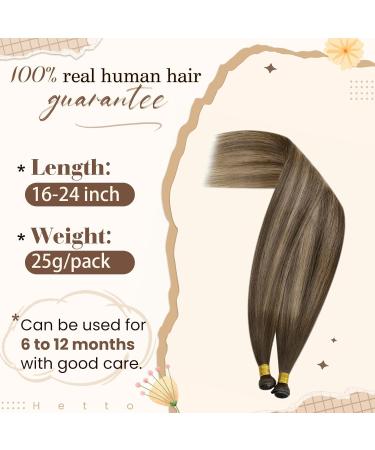 Buy Hetto Genius Treat Extensions | Real Hair #4/27/4 | Chocolate Brown to Caramel Blonde | 25g 60cm | Virgin Remy Hair - Buy Online on GoSupps.com