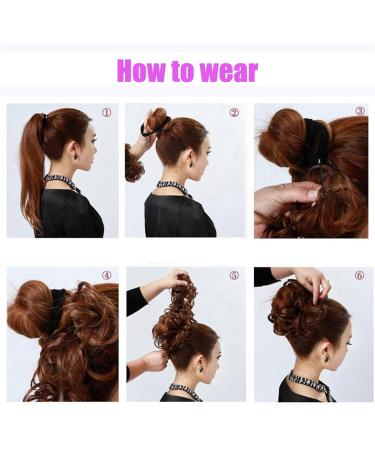 Messy Bun Hair Piece for Women Messy Hair Bun Extensions Long Synthetic Fluffy Hair Bun Wrap Around Scrunchies DIY Curly Elastic Band Hair Extensions Hairpieces for Women Fake Hair Accessories for 4 - Buy Online on GoSupps.com