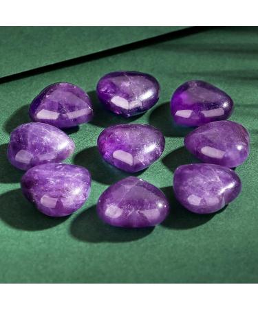 Xiannvxi 5pcs Amethyst Heart Stones - Pocket Healing Crystals for Love & Meditation | Natural Reiki Gemstones - Buy Online on GoSupps.com