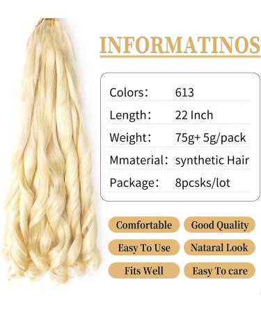 8 Packs French Curly Braiding Hair 22 Inch Loose Wave Spiral Curly Crochet Hair for Black Women Pre Stretched Braiding Hair with Curly Ends (22 inch 613#) 22 Inch(pack of 8) 613# - Buy Online on GoSupps.com