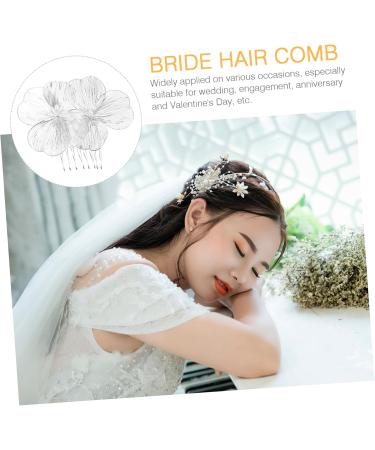 Ipetboom Gold Hair Accessories Bride Headpiece Bridal Flower Hair Comb Headpiece for Bride Wedding Hair Accessories for Brides Hair Accessories for Women Tiara Hair up Miss Alloy Vintage - Buy Online on GoSupps.com