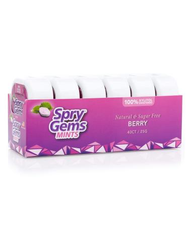 Xlear Spry Gems Mints Berry 40 Count 25 g baies 40 Count (Pack of 6)