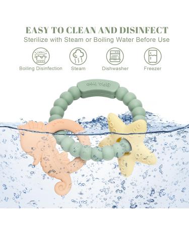 ClDy Ocean Green Bite Ring for Babies | BPA-Free Silicone Teething Toy | Soothing & Stimulating Gums | Ideal for 3 Months+ - Buy Online on GoSupps.com