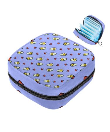 Menstruation bag with zipper women's napkin bag tampons collection bags for women and girls (avocados and cherry pattern)