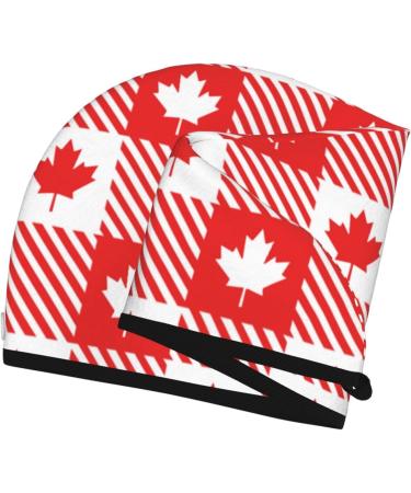Hair Towel Wrap with Button - Quick Drying Towel Turban for Fast Hair Drying (Maple Leaves - Buy Online on GoSupps.com