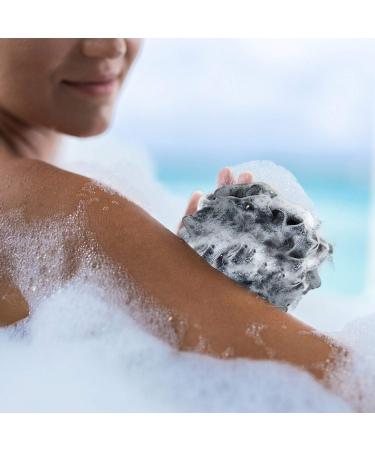Umitive 4Pcs Black Mesh Loofah Body Exfoliating Brush Set - Shower Sponge Bath Poufs for Comfortable Bathing - Buy Online on GoSupps.com