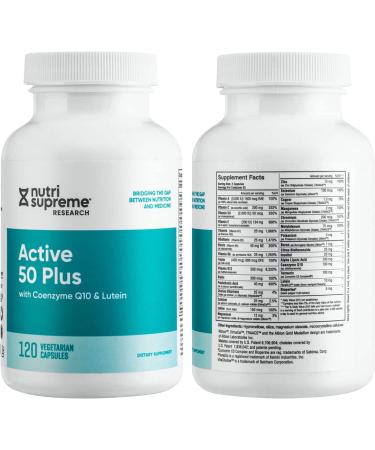Nutri Supreme Active 50 Plus, CoQ10, Lutein, ALA, and Turmeric, Advanced Formula for Healthy Aging and Vitality, 120 Vegetable Capsules - Buy Online on GoSupps.com