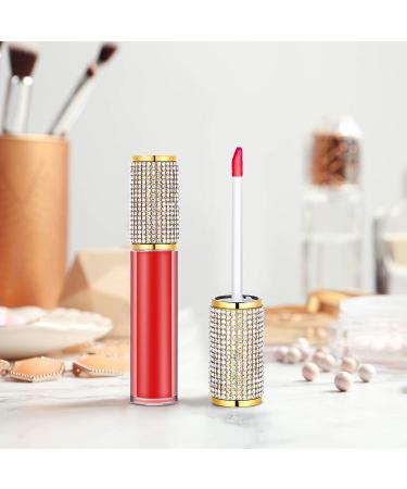 Crystal Rhinestone Lip Gloss Containers - Set of 12 | 5 ml Gold Bottles with Rubber Stoppers for Lip Gloss & Balm | Cosmetic Business Essential - Buy Online on GoSupps.com