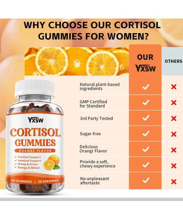 Cortisol Supplements Gummies for Women Sugar-Free Cortisol Gummies with Magnesium Glycinate Ashwagandha Rhodiola Rose for Relaxation Focus Zzz Support Orange Flavor 60 Count 60 Count (Pack of 1) - Buy Online on GoSupps.com
