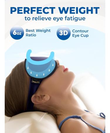 3D Gel Cooling Eye Mask for Sleeping | Cold Eye Compress for Migraine Relief | Weighted Blackout Mask for Puffy & Dry Eyes - Blue - Buy Online on GoSupps.com