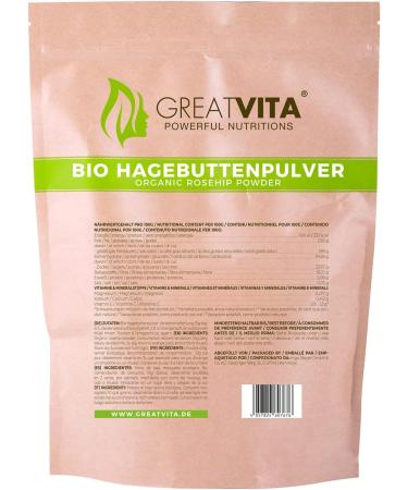 MeaVita Organic Rosehip Powder Raw Vegetable Quality Gluten Free 1 Pack (1 x 1000 g) - Buy Online on GoSupps.com