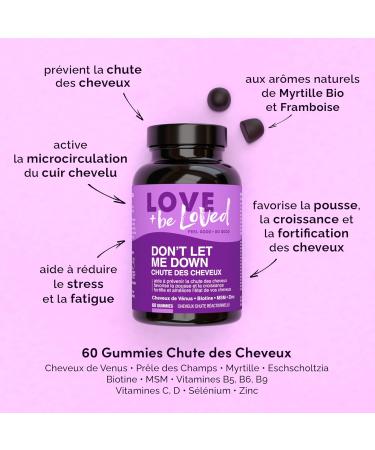 Love and be Loved | Hair Gummies Anti Loss Don t Let Me Down | 3x60 Gummies | 3 Month Cure | Dietary Supplement Based on Biotin Venus Hair MSM Zinc | Made in France - Buy Online on GoSupps.com