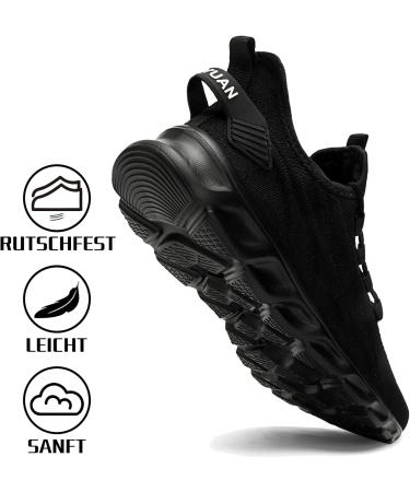 LINENGHS Men's Lightweight Breathable Running Sneakers - Sports & Outdoor Fitness Shoes - Tennis & Jogging - Size 39 EU - Black - Buy Online on GoSupps.com