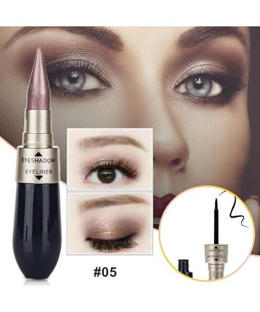Double-End Liquid Eyeshadow Eyeliner 2 in 1 Multifunctional Easy To Wear Makeup Gift for Beginner Thin Eyeliner (E One Size) 9 ml (Pack of 1) E - Buy Online on GoSupps.com