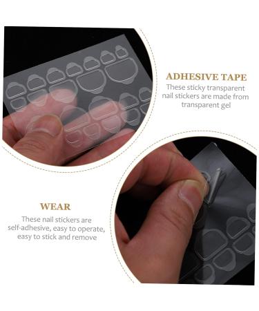 Ipetboom 20 Sheets Double Sided Adhesive Nail Stickers Fake Nail Tips False Nail Tips Transparent Gel Stickers Self-adhesive Nail Stickers Nail Art Stickers Fake Nails Nail Glue medium Transparent - Buy Online on GoSupps.com