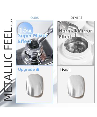 Buy Silver Metallic Gel Nail Polish - 15ml Mirror Finish 3D Drawing UV/LED Soak Off for DIY Nail Art - International Shipping Available - Buy Online on GoSupps.com