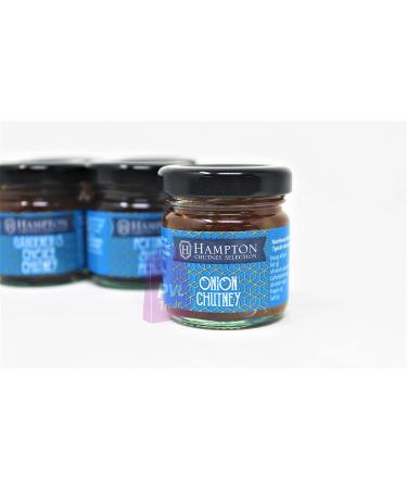 Hampton Chutney Gift Set - 6 x 35g Mini Jars for Food & Cheese Pairing | Tomato Onion, Bramley Apple, Caramelised Onion | Savoury Treat Accompaniment - Buy Online on GoSupps.com