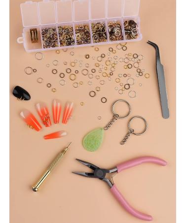 1014 Pcs Nail Art Dangle Charms Piercing Tool Set - TOROKOM Hand Drill, Jump Rings, Pliers, Tweezers - Buy Online on GoSupps.com