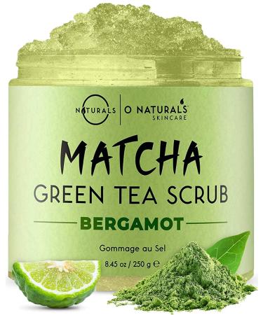 O Naturals Mens Exfoliating Matcha & Bergamot Scrub for Face Body & Foot. Anti-Aging Mens Skin Care Routine. Blackhead & Helps Acne Pore Minimizer Ultra Hydrating Organic Oils Matcha Green Tea 250 g (Pack of 1)