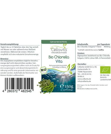  Cellavita Chlorella Vita Bio in a glass - 150g - Buy Online on GoSupps.com