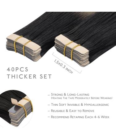 Buy If-of-Hearted Real Hair Tape Extensions - 40pcs 100g 14 Inch Balayage #1B/19/1B - Invisible & Natural Look - Buy Online on GoSupps.com