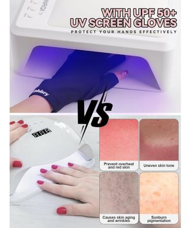 Kalolary Anti UV Gloves for Nail Lamp UPF50+ UV Protection Gloves for Manicure Nail Art Fingerless UV Shield Gloves for Women Girls Gel Manicures (Black) - Buy Online on GoSupps.com