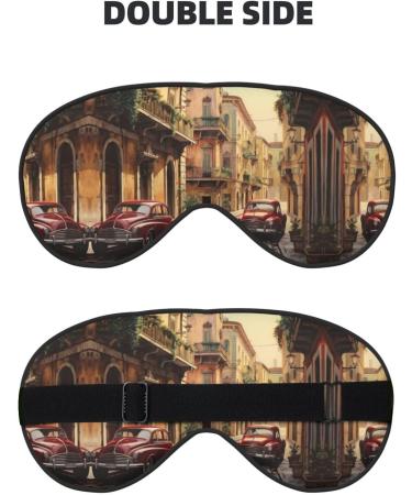 Italian Street Print Unisex Sleep Eye Mask - Soft Comfort Eye Shade for Travel Yoga & Shift Work - Black - Buy Online on GoSupps.com